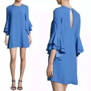 Alexis Melany Blue Ruffle Sleeve Mini Shift Dress. Size M
